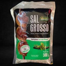 imagem 500g de sal grosso Tempero Ervas Finas + 3kg de carvão