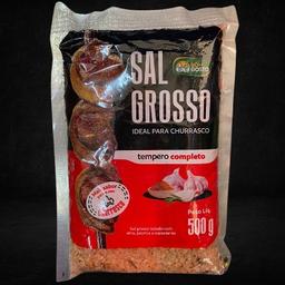 imagem 500g de sal grosso Tempero Completo + 3kg de carvão