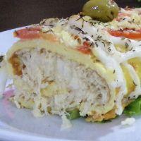 imagem Omelete de Mussarela, carne seca, azeitona e requeijao