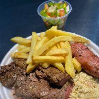 imagem Bife c/ Linguiça de churrasco com Baião de Dois