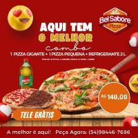 imagem Pizza Gigante, Pequena  e Refri GUARANA 2L