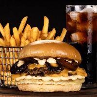 imagem Trio Onion Smashed + Acompanhamento + Bebida