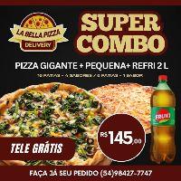 imagem Pizza Gigante + Pequena + Refrigerante guaraná fruki 2l L