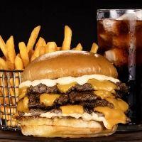 imagem Trio Double Cheeseburger Smashed + Acompanhamento + Bebida