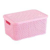 imagem CAIXA RATTAN ROSA 18L 38X28X18CM 
