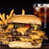 imagem Trio Double Classic Smashed + Acompanhamento + Bebida