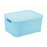 imagem CAIXA RATTAN 18L - AZUL ( 38X28X18)