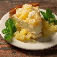 imagem Torta de Coco com Abacaxi (Diet) Fatia