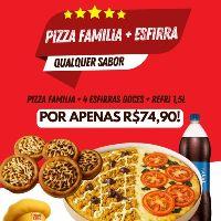 imagem Pizza Família + Refr 1,5L + 4 Esfihas Doces 