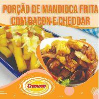 imagem Porção de mandioca frita com bacon e cheddar (500g)