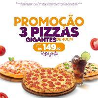 imagem 03 pizzas gigantes + refrigerante grátis