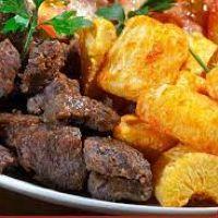 imagem Porção Única de Carne Seca c/ Aipim 25cm