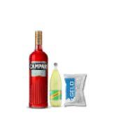 imagem Campari 998ml+Refrigerante Schweppes Citrus 1,5L + gelo ( 3kg)