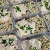imagem R41.1) PEITO DE FRANGO ASSADO + MOLHO BRANCO + ARROZ INTEGRAL