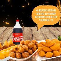 imagem 40 SALG + 10 RISOLE + 10 CHURROS + 1 COCA 1,5