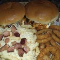 imagem 2 x tudo mais  anel cebola mais  batata mussarela e bacon mais  bebida