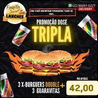 imagem Promoção Dose Tripla: 3 X Burguers Double + 3 Guaravitas