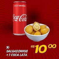 imagem 10 Salgadinhos + 1 Coca Lata 