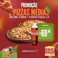 imagem 2 pizzas média (30cm cada ) + 1 coca 