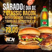 imagem PROMOÇÃO DE SÁBADO - 2 CLASSIC BACON + 1 BATATA CHEDDAR E BACON M + 1 GUARANÁ ANTARCTICA 1,5L