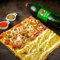 imagem Pizza Grande ( 8 fatias) até 2 sabores + Bebida 2 Litros