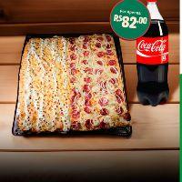 imagem Pizza Gigante Calabresa e 4 Queijos + Coca Cola 2l