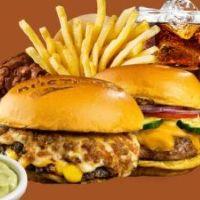 imagem Smash Bacon + Clássico Burguer + Batata M + Coca-Cola 350ml+ brownie tradicional