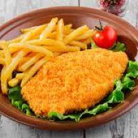 imagem Bife a milanesa ( arroz feijão farofa batata frita salada alcatra empanada )