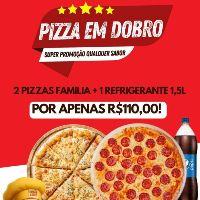 imagem 2 pizzas família + 1 refrigerante 1,5l (Pepsi ou guaraná antártica) 