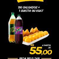 imagem 100 salgados + 1 sukita ou kuat