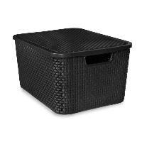 imagem ORGANIZADOR RATTAN COM TAMPA 20L - PRETO