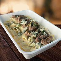imagem Penne ao Molho de Gorgonzola com Filé Mignon em Tiras 