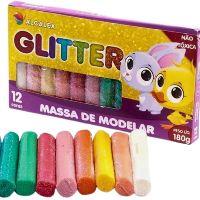 imagem MASSA DE MODELAR C/ GLITTER 12 CORES 180G