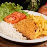 imagem Filé de frango empanado ( arroz feijão farofa batata frita e salada ) 