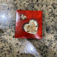 imagem caixa de coracao salmao fry  frito