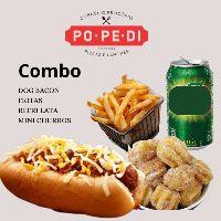 imagem Dog Bacon Duplo + Refri + Fritas + Churros 